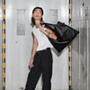 METALLIC Collection/ Metallic Black Bag with Mini Zip Pouch /MM.BL.Z